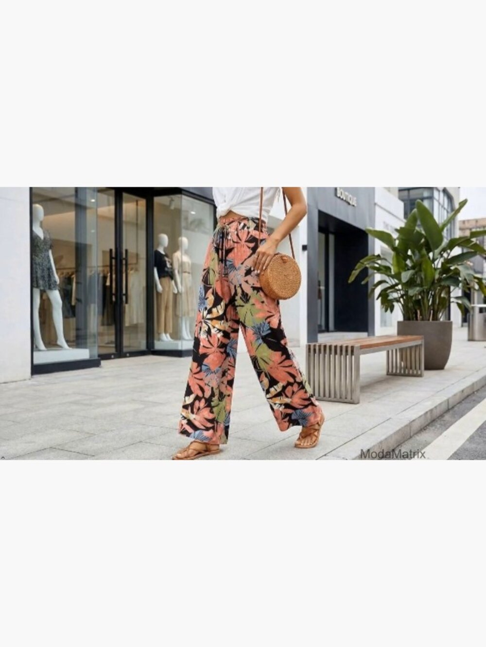 High Waist Wide Leg Palazzo Pants with Pockets - Picture 7 of 7